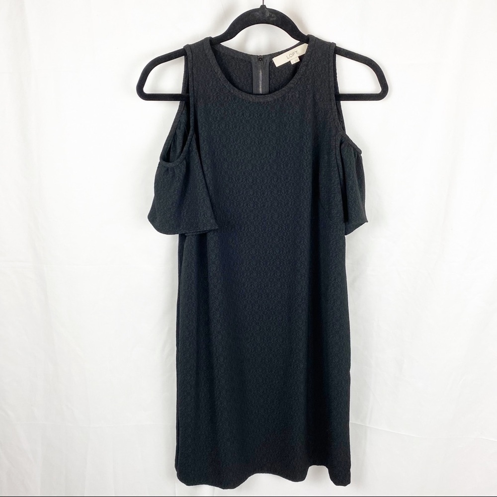 LOFT Black Cold Shoulder Dress - Picture 9 of 10